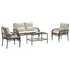 vidaXL Patio Sofa Set Brown, Cream White - 3 of 4