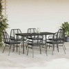 vidaXL Garden Dining Set Black PE rattan Medium Removable Covers - 3 of 4