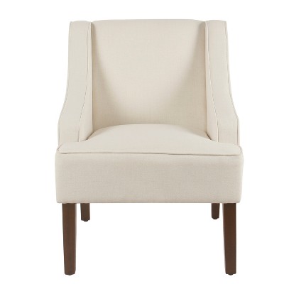 Classic Swoop Arm Accent Chair Cream - HomePop