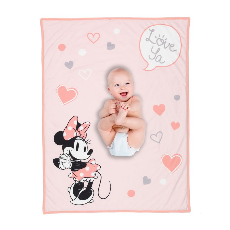 Lambs & Ivy MINNIE MOUSE Picture Perfect Baby Blanket - Pink, Animals, Disney, 2 of 7