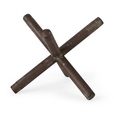 HomeRoots 10" Rustic Metal X Decorative Sculpture