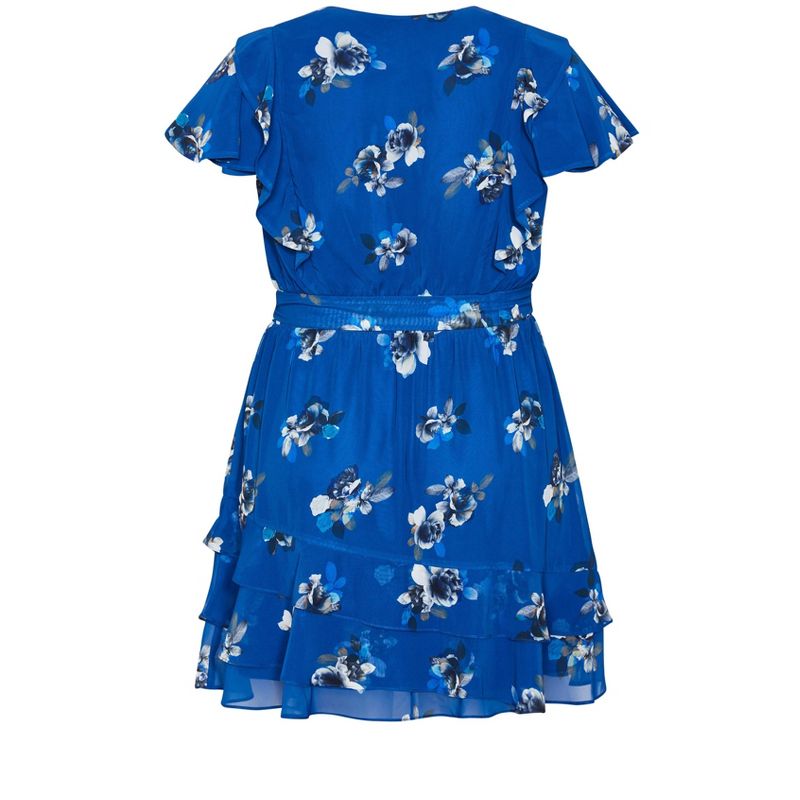 Women's Plus Size Romantic Print Dress - blue | CITY CHIC, 5 of 6