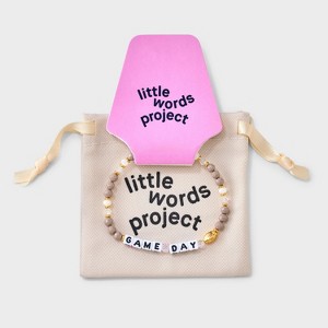 Little Words Project Game Day Beaded Bracelet - Brown/White/Gold - 1 of 4
