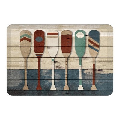 Laural Home Playful Oars 20" x 30" Anti-Fatigue Kitchen Mat