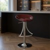 HomeRoots Red and Silver Acrylic and Metal Low Back Adjustable Height Bar Chair - 2 of 4