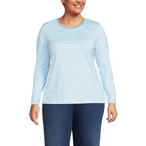 Lands' End Women's Relaxed Supima Cotton Long Sleeve Crew Neck T-Shirt - 1 of 4