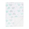 Everyday Kids Gray and Green Elephant Baby Blanket – 30" x 40", High Pile Fleece and Mink - 2 of 4