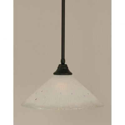 Toltec Lighting Any 1 - Light Pendant in  Matte Black with 16" Frosted Crystal Shade
