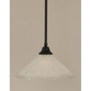 Toltec Lighting Any 1 - Light Pendant in  Matte Black with 16" Frosted Crystal Shade - 1 of 1
