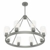 Hunter 32" Hartland Ceiling Light Matte Silver Finish - 8-Bulb Chandelier with Clear Seeded Glass Shades - 2 of 4