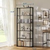 6 Tier Industrial Bookshelf, 71 Inch Tall Narrow Wooden Bookcase with Iron Frames, Compact Open Display Shelving Unit, Apartments - 2 of 4
