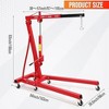 2 Ton Folding Hydraulic Engine Hoist, 4400 LBS Cherry Picker Shop Crane with Telescopic Boom & 6 Casters,  for Garage Workshop Warehouse - 3 of 4