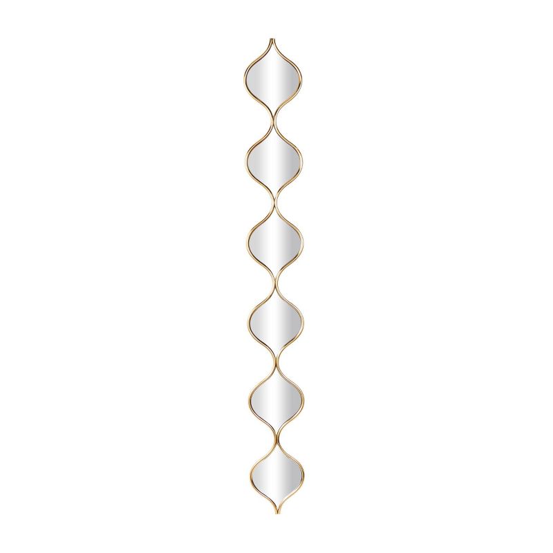 51&#34;x6&#34; Metal Slim Stacked Chain 6 Layer Wall Mirror with Tear Drop Pattern Gold - Olivia &#38; May, 1 of 8