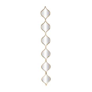 51"x6" Metal Slim Stacked Chain 6 Layer Wall Mirror with Tear Drop Pattern Gold - Olivia & May
