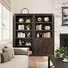 Farmhouse Book Case with Doors, 5 Tier Book Shelf with Cabinet, Wood 68.7" Tall 5 Shelf Book Case for Living Room, Home Office - 2 of 4
