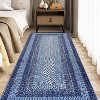 Acekool 9x12 Washable Area Rug, Modern Printed Braided Look, Non-Slip, Stain Resistant Large Brown Carpet for Bedroom, Living Room, Dining Room - 3 of 4
