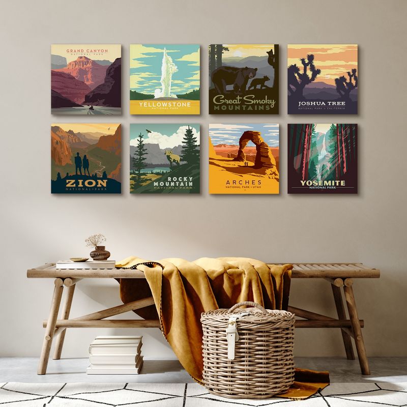 Americanflat Vintage Botanical Retro National Parks - 8 Piece Gallery Wrapped Canvas Art Set By Anderson Design Group, 3 of 6