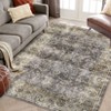 Machine Washable Area Rug Vintage Floral Non Slip Rug Foldable Stain Resistant Rugs Distressed Low Pile Indoor Carpet for Bedroom Living Room - 3 of 4