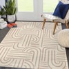 Modern Area Rug for Living Room, Vintage Low Pile Floor Rug with Non Slip Backing, Washable Stain Resistant Carpet for Dorm Office - 2 of 4