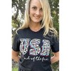 Women's USA Leopard Print Tee - Texas True Threads - 3 of 3