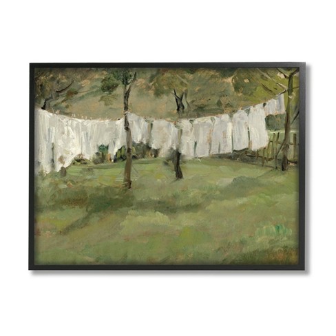 Stupell Industries Soothing Yard Clothesline Scene Framed Giclee - image 1 of 4