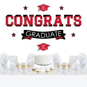 Big Dot of Happiness Red Graduation Party Photo Backdrop - Wall Decals - 1 of 4