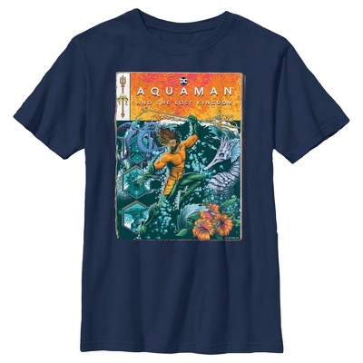 Boy's Aquaman And The Lost Kingdom Comic Book Cover T-shirt : Target