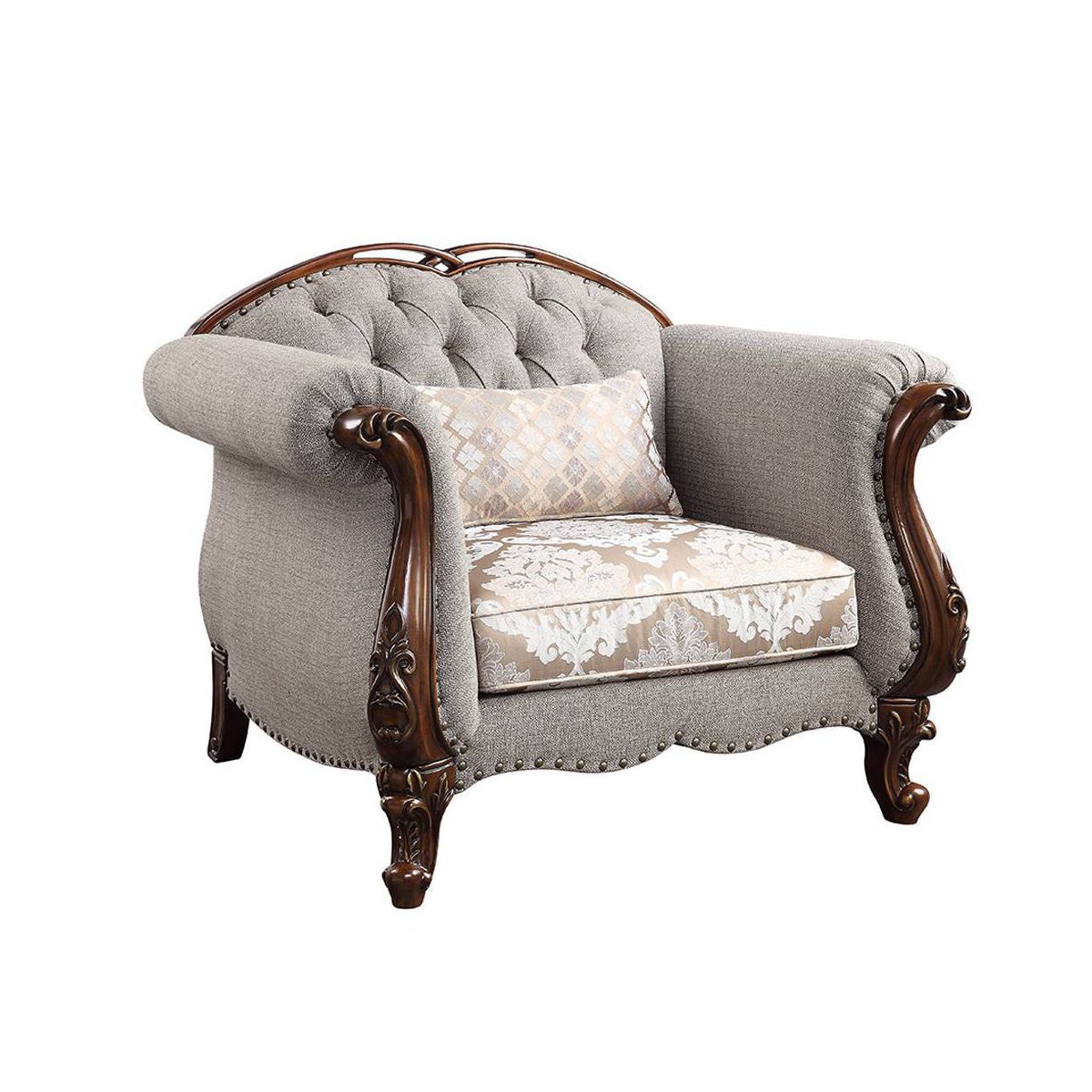 48" Miyeon Fabric Chair Cherry - Acme Furniture - thumbnail 3