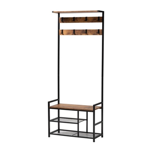 Baxton Studio Metal 3 Shelf Free Standing Closet Storage Organizer