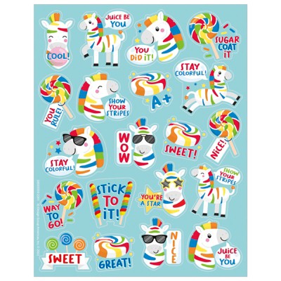 Eureka Fruit Zebras Fruit Punch Scented Stickers, Pack of 80 (Pack of 6)