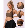 Allegra K Women's Halter Backless Ribbed Sports Bras Workout Fitness - 3 of 4