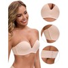 INSPIRE CHIC Women's Deep V Strapless Wireless Demi Bandeau Lace Thin on Top Thick on Bottom Push-Up Tube Bra - 3 of 4