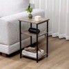 DSVIMOY 2pcs 3 Layer Coffee Table with Adjustable Height, Bedside Table, Storage Shelf for Bedroom, Office Space Saving, Brown, 13.3"11.8"*22.7" - 2 of 4