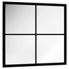 vidaXL Indoor Wall-Mounted Square Mirror, Black, 15.7"x15.7", with Sleek Metal Frame and Smooth Edges, Simple Installation with Hook Design - 3 of 4