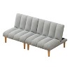CAVINAS 65.75" Corduroy Sofa Bed Minimalist Upholstered Convertible Sofa Bed Sleeper with Wooden Legs for Apartment - 2 of 4