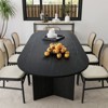 PexFix 79" x 33.5" Solid Wood Farmhouse Dining Table with V-Shaped Legs and Oval Wood Top for Modern Dining Rooms & Family Gatherings Black - 4 of 4