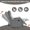 Okak Fabric Accent Manual Recliner Chair with Heat Massage Function Modern Recliner with Rocker and Swivel for Living Room Bedroom Guest Room, Brown - 3 of 4