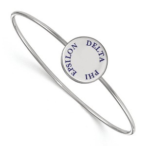 Black Bow Jewelry Sterling Silver Delta Phi Epsilon Greek Life Bangle Bracelet 7 Inch - 1 of 3