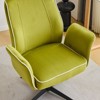 Karl Home | 28.5 inch White Velvet Dovetail Swivel Office Chair - 3 of 4