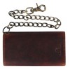 CTM Men's Crazy Horse Leather Long Trifold Checkbook Chain Wallet - 2 of 4
