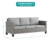 Sonkuki Outdoor Wicker Patio 3-Seat Sofa, PE Rattan Conversation Set With All-Weather Cushions - 2 of 4