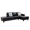 AndMakers 101.5 in. W Square Arm 2-piece L Shaped Faux Leather Modern Sectional Sofa - 2 of 4