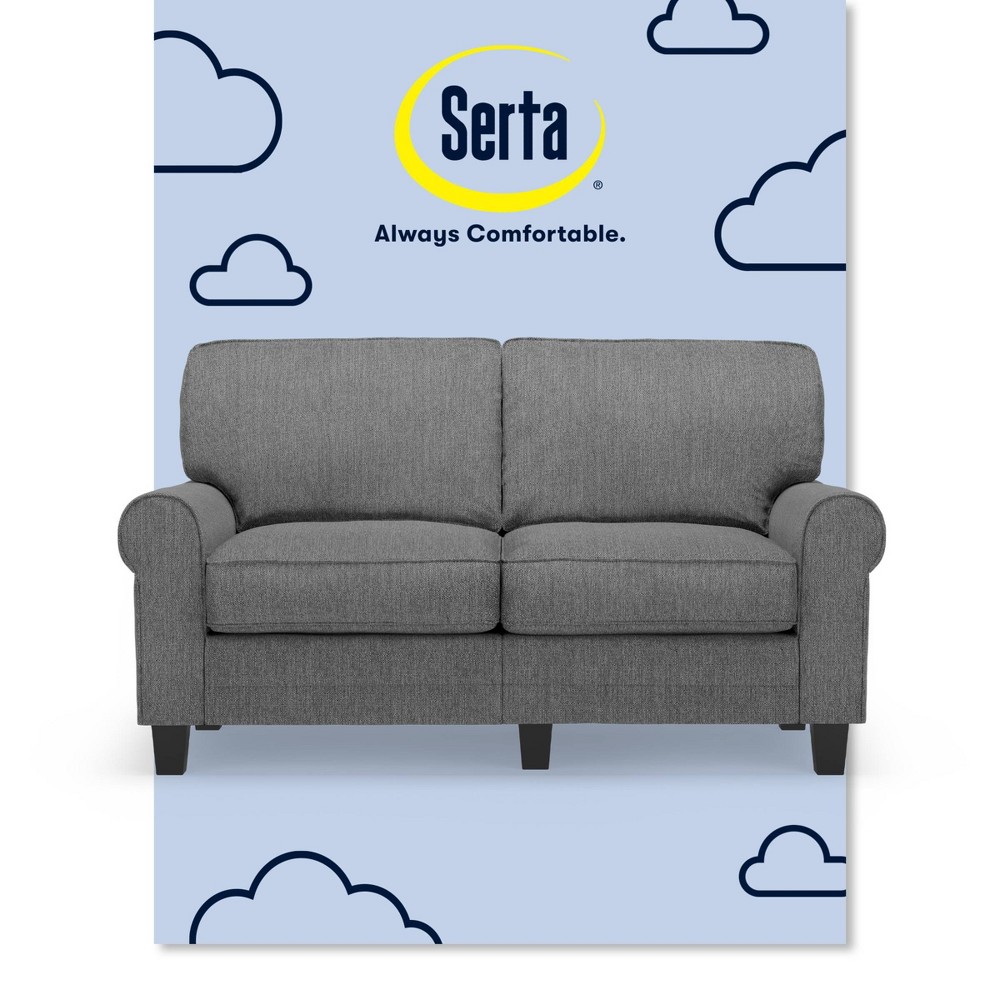 Photos - Sofa Serta 61" Copenhagen Loveseat Dark Gray: Upholstered Polyester, Hardwood F 