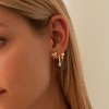 Gold Earrings for Women, 14k Gold Plated Dangle Huggie Earrings for Women Trendy Dainty Gold Hoop Earring Stacks Pearl Chain Drop Cartilage - 3 of 4
