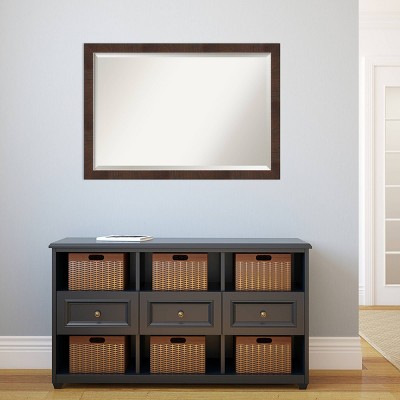 Rectangular Silver and Wood Framed Wall Mirror 46" x 34"