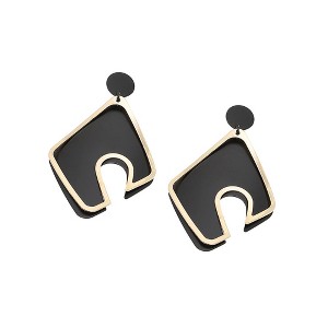 SOHI Women's Black Abstract Drop Earrings - 1 of 3