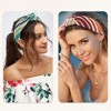 Unique Bargains Women's Bohemian Style Knotted Straw Rattan Sponge Headband Green Orange 2 Pcs - 2 of 4