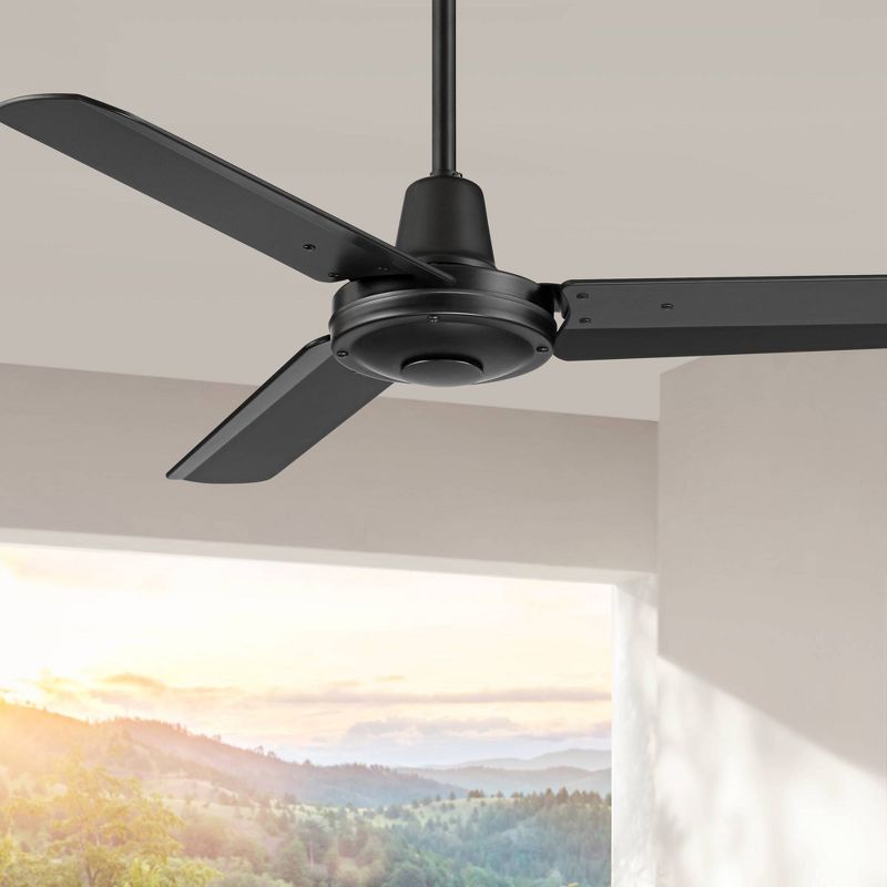 44" Casa Vieja Plaza DC Modern 3 Blade Indoor Outdoor Ceiling Fan with Remote Control Matte Black Damp Rated for Patio Exterior House Home Porch Barn, 2 of 9