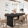 70.8 Inch Oval Dining Table for 6-8 People, Farmhouse Long Large Kitchen Table with Thick Sturdy Wooden Base for Kitchen, Living Room, Office - 4 of 4