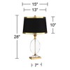 Vienna Full Spectrum Modern Table Lamp 28" Tall Clear Crystal Glass Gold Metal Black Drum Shade for Bedroom Living Room Bedside House - 4 of 4
